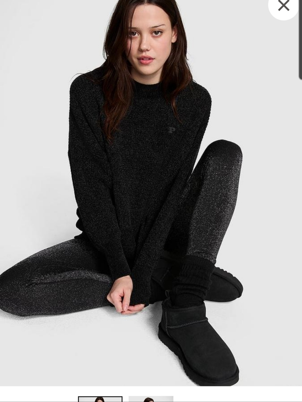 Victoria's Secret Womens Chenille Black Crewneck Pullover Sweater